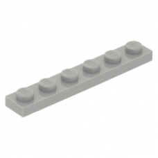 LEGO lapos elem 1x6, világosszürke (3666)
